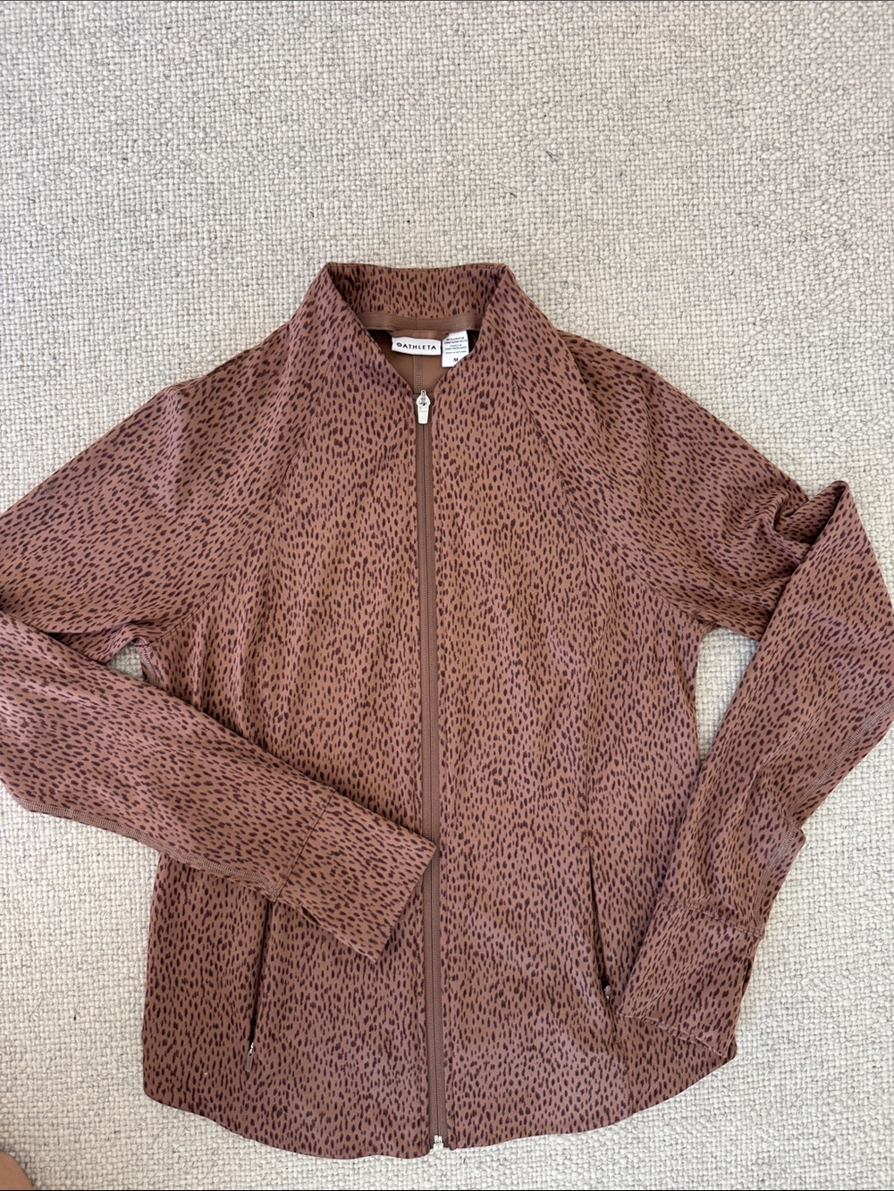 Athleta Rust Brown Speckled Full-Zip I sports top